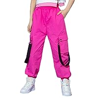 CHICTRY Girls Hip Hop Jazz Pants Elastic Waistband Cargo Joggers Pants Athletic Sweatpants with Pockets