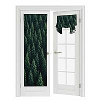 Forest Green Tree Blackout Door Curtains For Door Window,French/Front/Sidelight Door Tie Up Shade Drapes Thermal Insulated Rod Pocket,Spring Summer Wilderness Nature Landscape 1 Panel 26