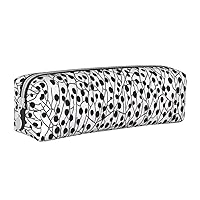 Black And White Dot Print Pattern Pencil Case Pu Leather Cute Small Pencil Case Pencil Pouch Storage Bag With Zipper