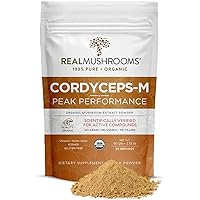 Real Mushrooms Cordyceps Powder - Performance Mushroom Extract Powder with Organic Cordyceps Militaris for Energy & Immune Support - Vegan Cordyceps Mushroom Supplement, Non-GMO, 60 Servings