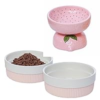 Ceramic Pet Bowls for Cats or Dogs, Non Skid Ceramic Pet Bowls