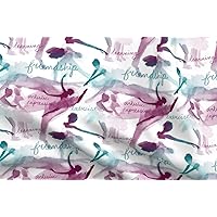 Spoonflower Fabric - Ballet Class Dance School Artistic Girls Printed on Polartec(R) Fleece Fabric Fat Quarter - Sewing Blankets Loungewear and No-Sew Projects