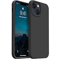 AOTESIER Shockproof Designed for iPhone 13 Mini Case, Liquid Silicone Phone Case with [Soft Anti-Scratch Microfiber Lining] Full Body Drop Protection 5.4 inch Slim Thin Cover, Black