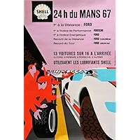 1967 24 HOURS OF LE MANS 12X18 FRENCH POSTER ART OF THE PIT CREW AUTO RACING CAR
