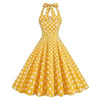 IBAKOM 50s Vintage Dress for Women Pink Gingham Dresses A-Line Retro Rockabilly Pin Up Costume 1940s Hepburn Swing Dress