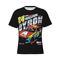 William Byron 24 Men's T-Shirt Printing Performance Short Sleeve Crewneck T-Shirt Tight Sport Classic