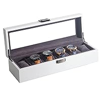 6-Slot Watch Storage Box, Piano Paint Watch Jewelry Display Box, Integrated Storage Box Anti-Magnetic Watch Case 1215B