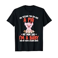 I'm Not A Pig Mom Said I'm A Baby Cute Pig Bow Tie Lover T-Shirt