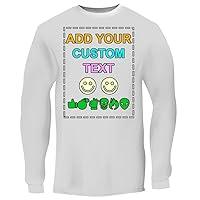 Custom Personalized Men's Long Sleeve Tee - Printed Text - Your Design Here
