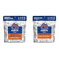 Mountain House Mexican Style Adobo Rice, Chicken, and Fajita Bowl Freeze Dried Backpacking & Camping Food Bundle (2 + 2 Servings)