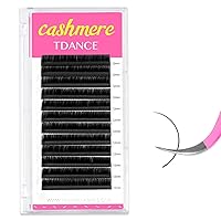 TDANCE Cashmere Lash Extensions Super Soft Classic Lash Extensions D Curl 0.03mm Thickness 13mm Single Length Individual Eyelash Extensions for Professional Salon Use(0.03-D,13mm)