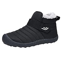 Womens Snow Boots Warm Ankle Booties Waterproof Comfortable Slip On Outdoor Fur Lined Lining Winter Shoes for Women, 10 Wide, Black,gray,blue
