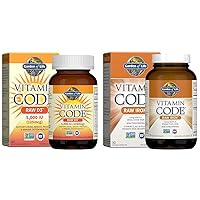 Vitamin D Raw D3 5000 IU with Vitamin Code Raw Iron for Bone, Immune & Blood Health - 60 Capsules Each