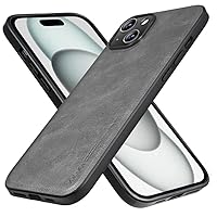 X-level Design for iPhone 15 Plus Case, Premium PU Leather Soft TPU Bumper Shockproof Protective Phone Cover for iPhone 15 Plus - Gray