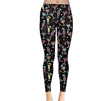 CowCow Womens Wine Glasses Beer Cocktail Alcohol Spirits Whisky Drinks Celebration Party Leggings, XS-5XL