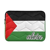 Palestine Flag Custom Laptop Sleeve Case 13.3 Inch Personalized Laptop Cover Bag Lightweight Computer Carrying Bag for Notebook Tablet