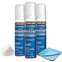 Filard Bundle, 2 Items: KIRKLAND Minoxidil Topical Aerosol 5% Foam - Minoxidil For Men Hair Loss Regrowth Treatment - Monoxide for Men Hair - 2.11oz, 3 Counts with Microfiber