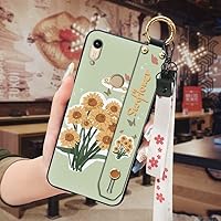 Original Sunflower Lulumi Phone Case for Huawei Y6 2019/Honor 8A, Phone Holder Back Cover Wristband Soft Case Fashion Design Waterproof Ring Painting Flowers Soft Wrist Strap Kickstand Shockproof, 8