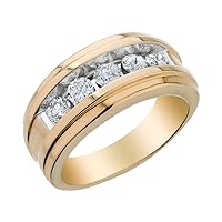 Mens Diamond Wedding Band Ring 1.0 Carat (ctw I1-I2) in 14K Yellow Gold