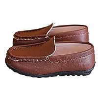 Autumn Children Boy Casual Shoes Flat Bottom Soft Non Slip Slip On Dress Shoes Comfortable Solid Color Kids Kids