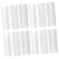 BESTOYARD 12 Pcs Clay Texture Stick Embossing Roller for Clay Earrings Texture Roller Clay Earring Making Kit Clay Roller Pressed Flower Earrings Pottery Tools Handle Jewelry White Plastic
