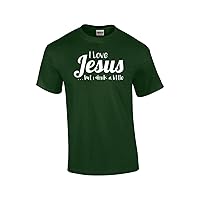 I Love Jesus But I Drink A Little Christian Short Sleeve T-Shirt-Forest-XL