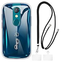 Unihertz Jelly Star Case + Universal Mobile Phone Lanyards, Neck/Crossbody Soft Strap Silicone TPU Cover Bumper Shell for Unihertz Jelly Star (3”)