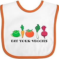 inktastic Eat Your Veggies- Carrot, Lettuce, Tomato Baby Bib