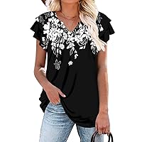 BETTE BOUTIK Womens Tunics Henley Shirt V-Neck Button Down Blouse Tops Casual Pleated Basic Pullover