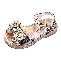 Girl Scandal Popular Summer Comfortable Shiny Soft Bottom Bow Princess Children Sandals Little Girl Wedges