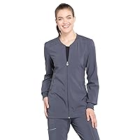 Zip Front Womens Scrub Jacket 4-way Stretch with Lightweight, Superior Performance and Comfort, Infinity by Cherokee CK370A