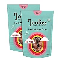 Joolies Organic Pit-Free Medjool Dates | 9 Ounce Pouch | Pack of 2 | Fresh California Grown Fruit | Vegan, Gluten-Free, Paleo, No Sugar Added | Great Source of Fiber & Antioxidants