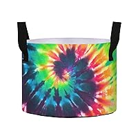 Tie Dye Grow Bags 5 Gallon Fabric Pots with Handles Heavy Duty Pots for Plants Aeration Container Nonwoven Plant Grow Bag for Vagetables Fruits Flowers Garden Potato