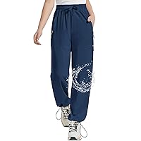 EXARUS Girls Hiking Pants Water Resistant Joggers Kids Athletic Quick Dry Lightweight Zip Pockets High Waisted 6-14Y