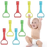 8Pcs Baby Pull up Rings-Baby Walking Exercises Assistant Rings-Baby Bed Stand Up Rings-Baby Crib Pull up Rings-Baby Cot Hanging Rings for Infant Baby Toddler（4 Colors）