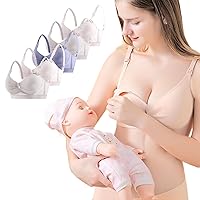 5PACK,Eamless Full Bust Nursing Maternity Bras for Pregnant Women, Breastfeeding Bra for Easy to Disassemble