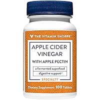 The Vitamin Shoppe Apple Cider Vinegar with Apple Pectin 108 MG - A Fermented Superfood with 25% Acetic Acid, Supports Digestive Health (100 Tablets)