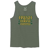 St Patricks Day Irish Today Hungover Tomorrow Funny Clover for Men's Tank Top