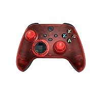 Clear Transparent Red Custom Wireless Controller Compatible with Xbox Series X/S, Xbox One, Xbox One S and Windows 10