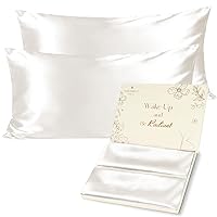 Satin Pillowcase, King Size Pillow Cases Set of 2 - Silk Pillow Cases for Hair and Skin with Zipper, Silk Pillow Cases King for 20