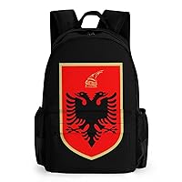 Albanian Flag Coat of Arms Travel Laptop Backpack for Men Women Casual Basic Bag Hiking Backpacks Work