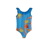 PattyCandy Little Girls 2pcs Tankini Bikini Set Bright Fish Scale Mermaid Prints Toddler One-Piece Swimsuit Size 2-16