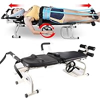 Neck Stretcher Back Traction Bed Table, Cervical Lumber Spine Back Stretcher Traction Bed, Folding Massage Bed, 4.5-6.2FT Stretch Length, 300 lb Weight Capacity
