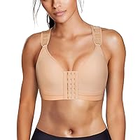 Wonderience Post-Surgical Bra Wide Adjustable Straps with Front Closure Wirefree