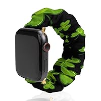 St Patricks Day Shamrock Watch Band Compitable with Apple Watch Elastic Strap Sport Wristbands for Women Men