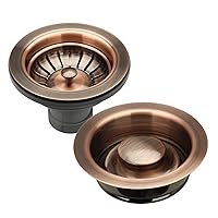 Kitchen Sink Finish Garbage Disposal Flange Stopper and Kitchen Sink Stopper Replacement Combo (Antique Copper)