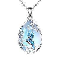 LUHE Hummingbird/Dragonfly/Butterfly/Bee Necklace for Women 925 Sterling Silver Moonstone Pendant Necklace Jewelry Mother's Day Gifts for Mom Girlfriend