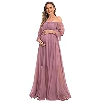 Ever-Pretty Women's Off-Shoulder A-line Tulle Maternity Dress for Baby Shower 20862-EY
