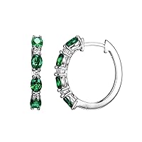 Amazon Essentials 0.12 cttw Lab Grown Diamond and Created 925 Sterling Silver Hoop Earrings (H-I Color, I1 Calarity) (previously Amazon Collection)