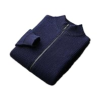 Men's 100% Cashmere Cardigan Wild Thicken Zipper Jackets Shirt Winter Loose Casual Knit Sweater Coats Tops